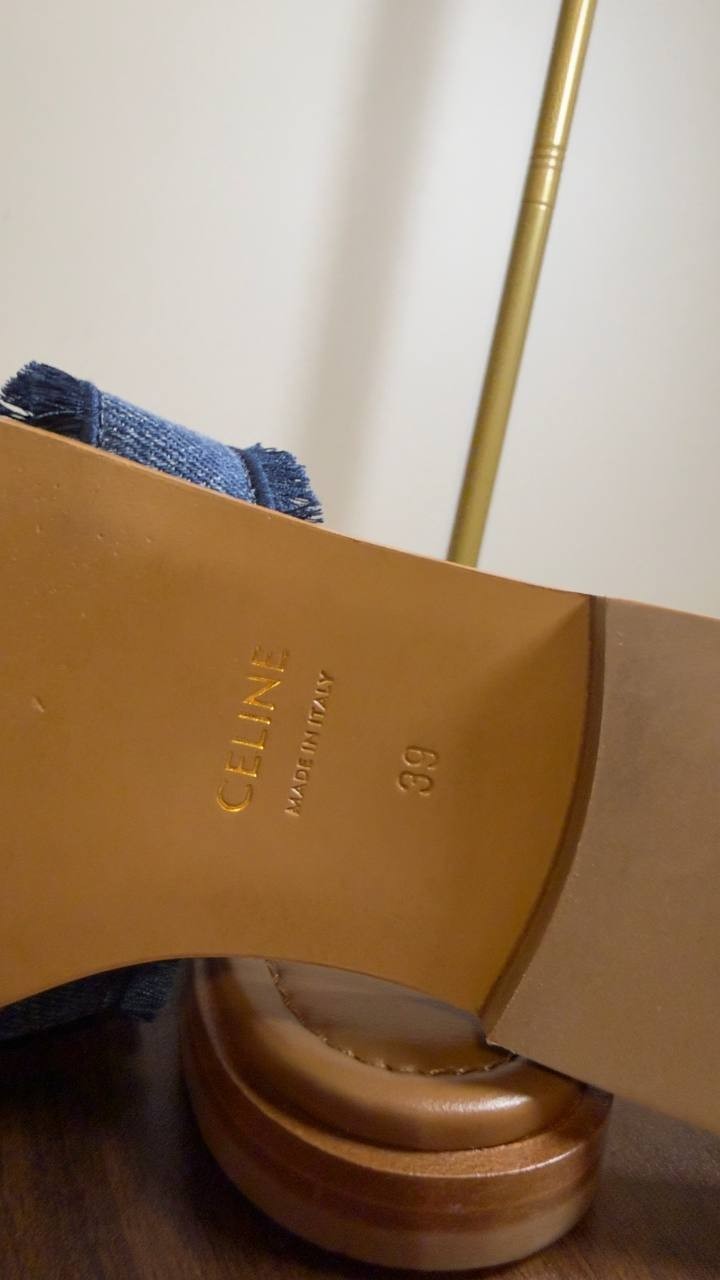 Celine Marina Mule Denim  Cotton 39 Pre‑owned Excellent