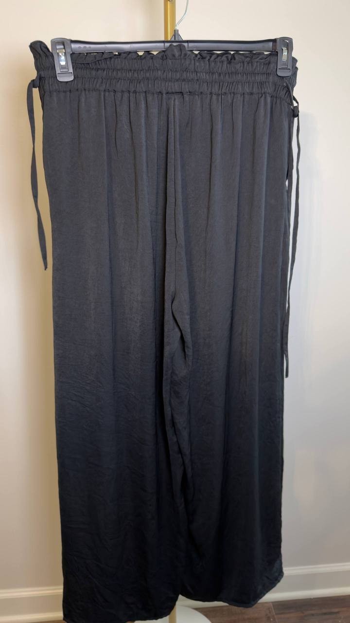 Red Carter Hammered Wide Leg Cover-Up Pants Black XL NWT $82
