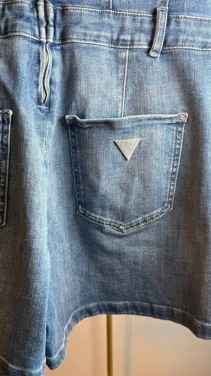 Guess Sunni Sleeveless Stretch Denim Romper Dream Blu Size L NWT $148