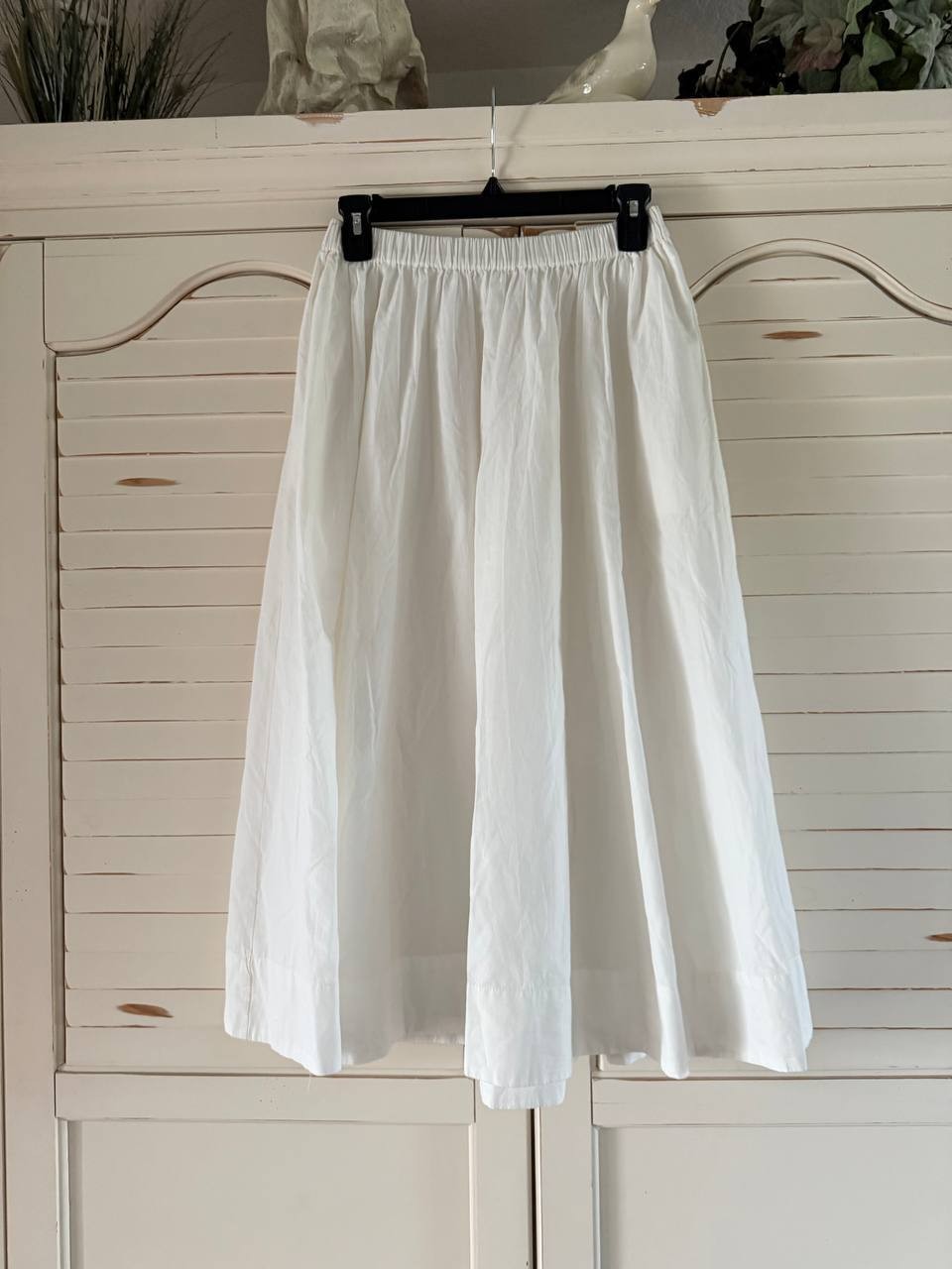 Free People Sunlit Chic White Midi Dress XS - Boho Minimalist Poplin Skirt