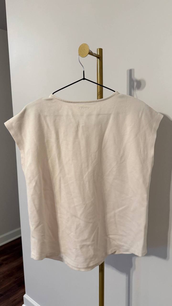 Jones New York Drop Shoulder Serenity Knit Top Ivory M Good Condition msrp$59.50