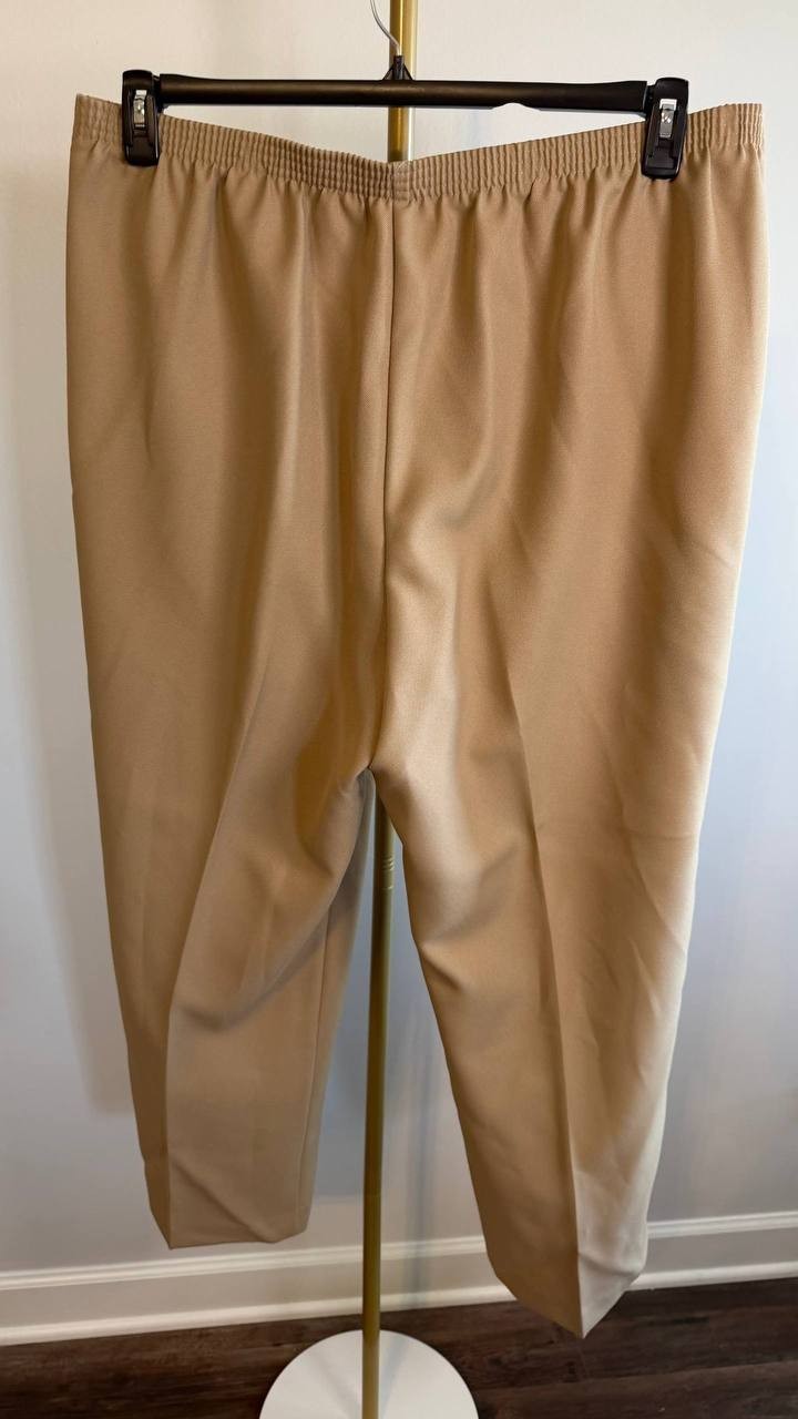 Alfred Dunner Women’s Plus Pull‑On Straight‑Leg Pants Stone 20W $42.50 NWOT