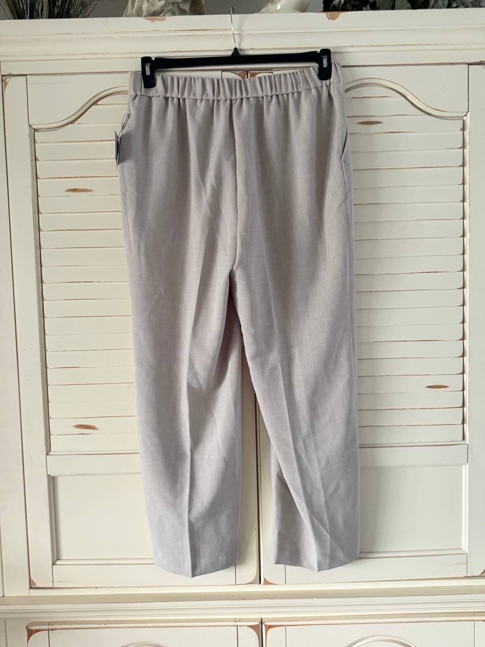 Kasper Pants 1X Heather Grey Pull-On Straight Leg Textured Stretch Career NWT