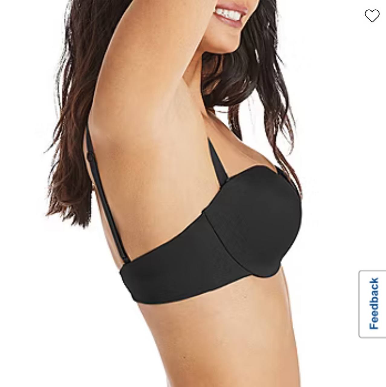 Maidenform Comfort Devotion Strapless Convertible Bra – Size 38D – Black