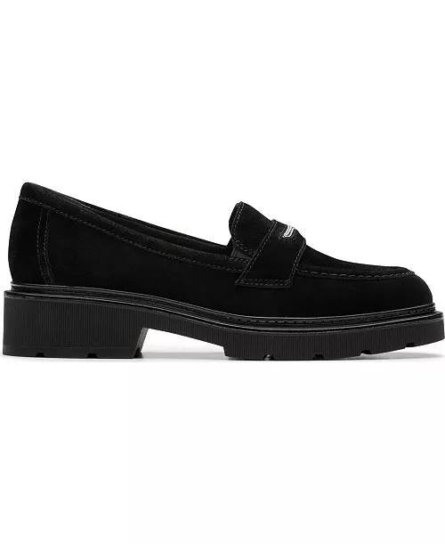 Clarks  Loafers  Black  Suede  9W  New  $110
