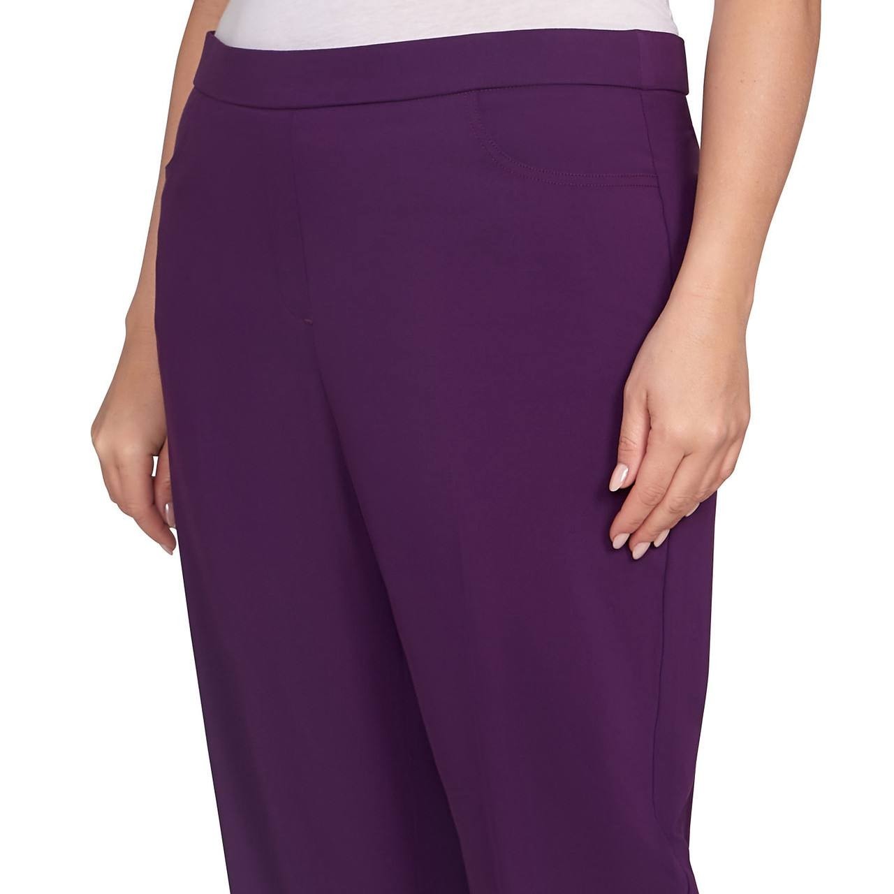 Plus Women’s Allure Fitted Stretch Short Length Pant 2X Purple NWT $52
