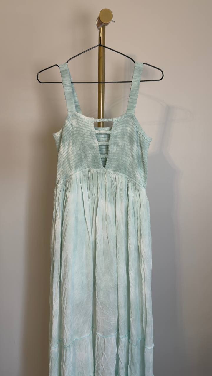 White Mark Square Neck Sleeveless Maxi Sundress Green M NWT $84