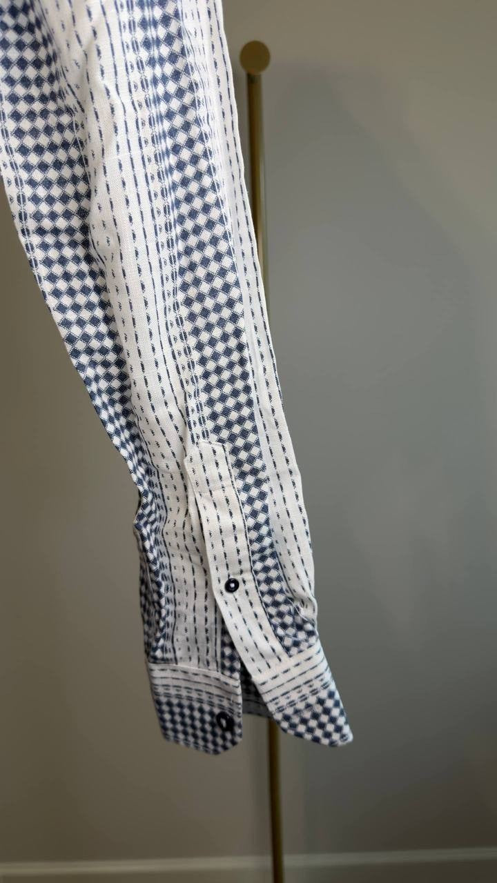Paisley & Gray Long Sleeve Camp Shirt Blue Multi S/P NWOT $95