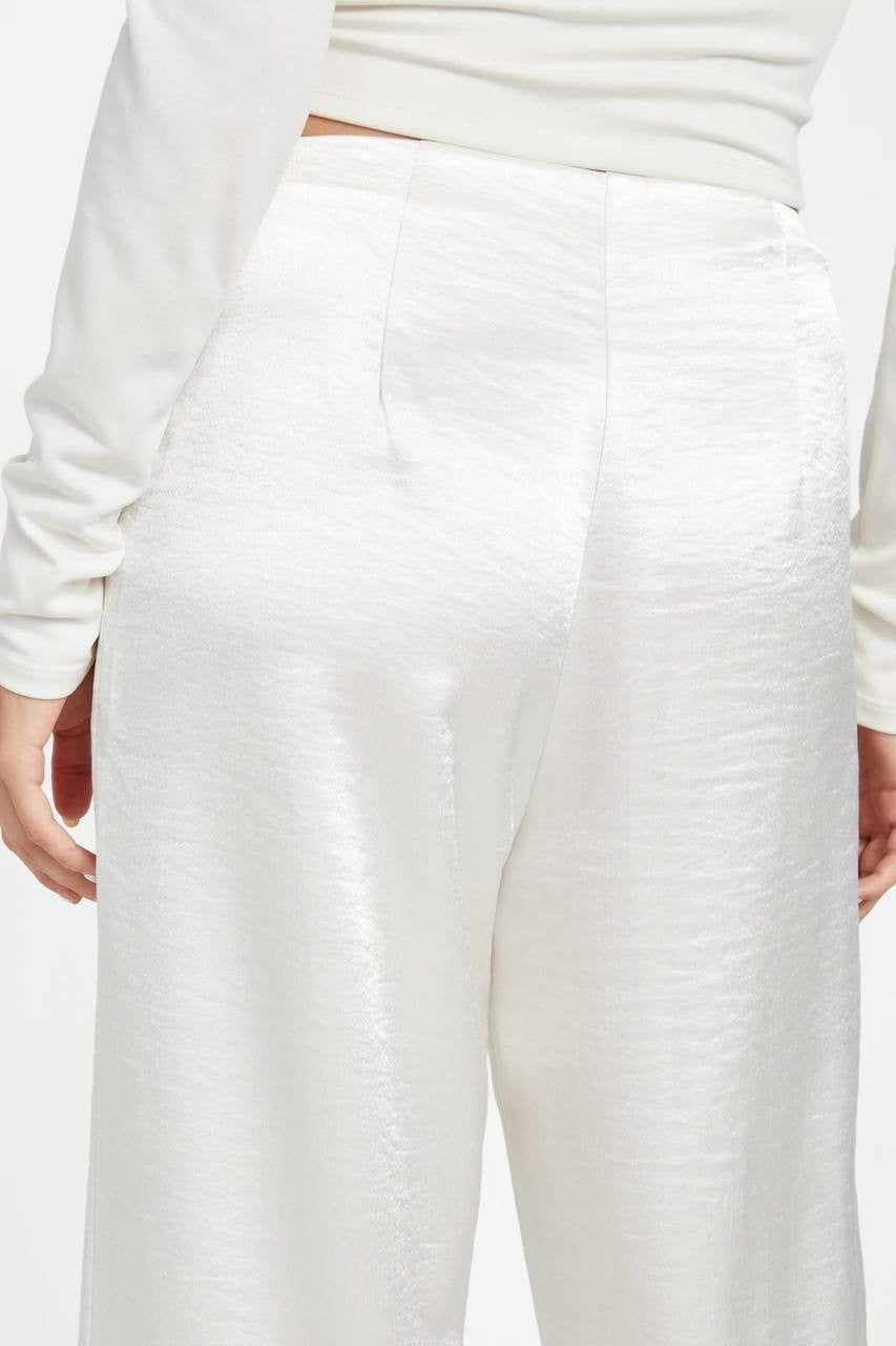 Guess Satin Wide Leg Pants White XS NWOT $139