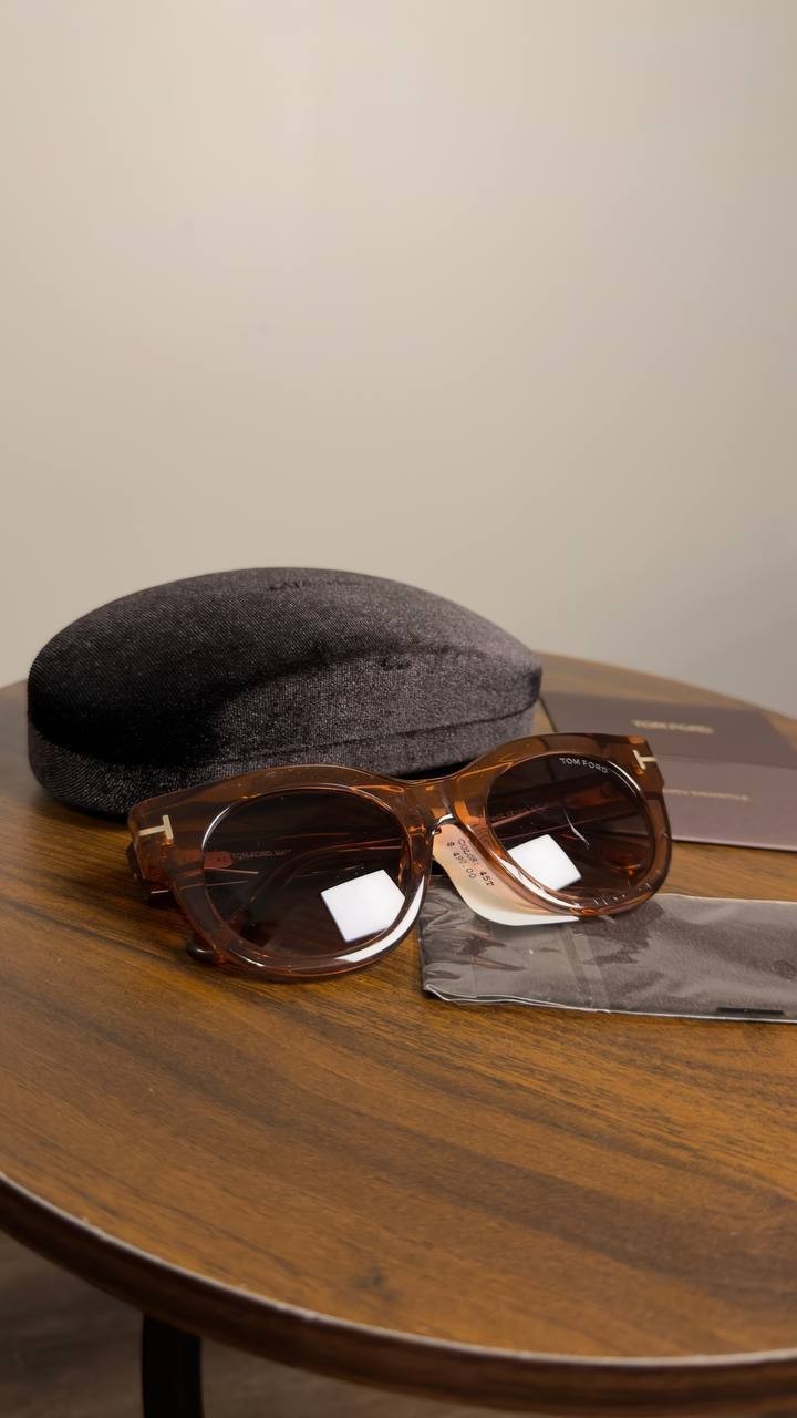 Tom  Ford  Round  Frame  Sunglasses  Light  Brown  OS  NWT  $490