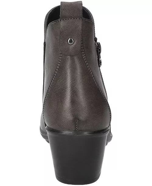 Easy Street Jeanie Boots 6W Grey Ankle Zip Pleated Comfort NIB msrp$70