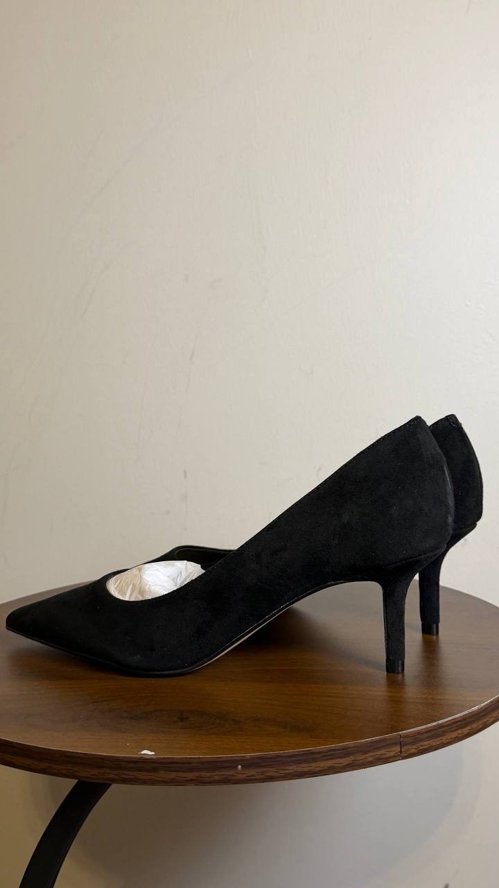 Marc Fisher Alola Pump Black Suede 7.5M Stiletto Heels MSRP $99 NWB