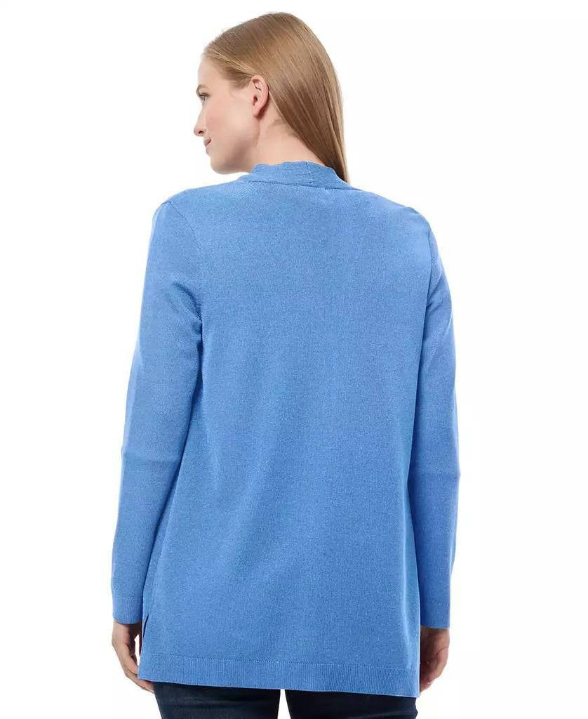Jones New York Women’s Blue Open-Front Ribbed-Edge Cardigan Size L NWOT $89.50