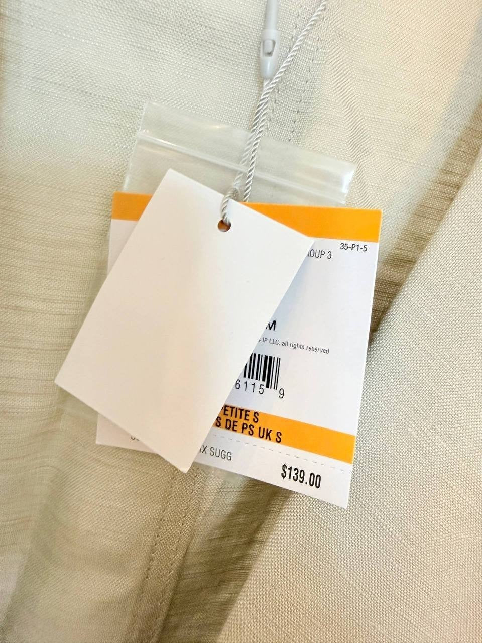 Kasper Petite Linen Seamed Open Jacket – Beige – Size PS – NWT – $139