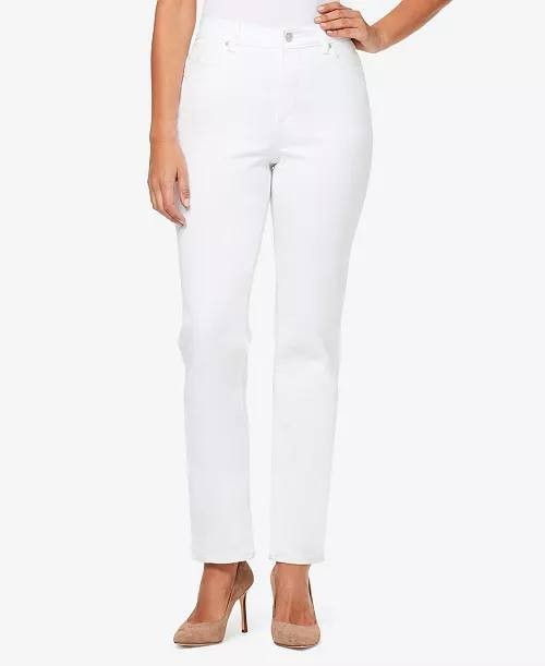Gloria Vanderbilt Amanda Classic Straight Jeans Vintage White 12 NWT $52