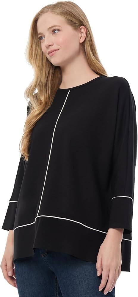 Jones New York Serenity Knit Tunic Top Black XL NWT $59.50