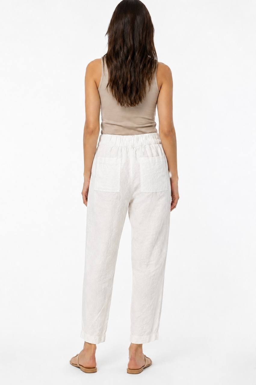 Alex & Jordan White Drawstring Relaxed Pants  White L NWT $49