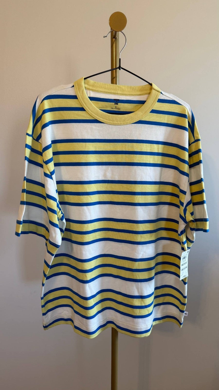 Mode of One Men’s Relaxed‑Fit Stripe T‑Shirt Multicolor Cotton M NWT