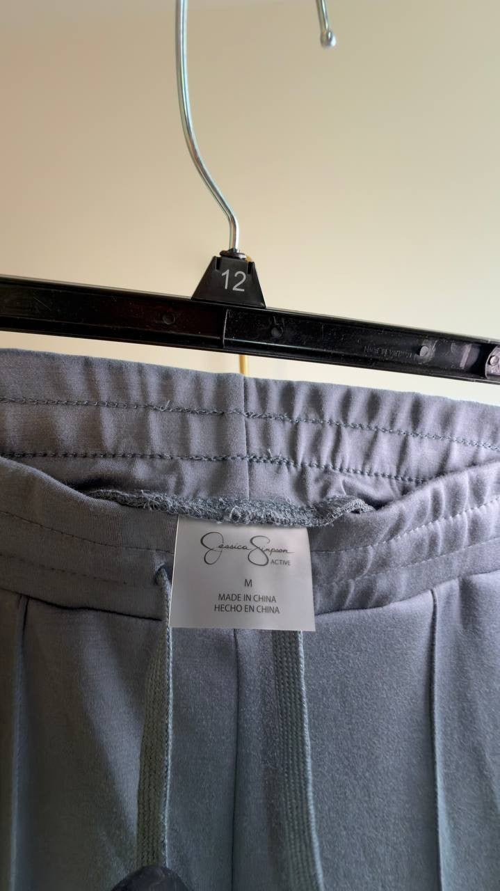 Jessica Simpson Softsculpt Pintuck Wide‑Leg Pants Grey M NWT $25