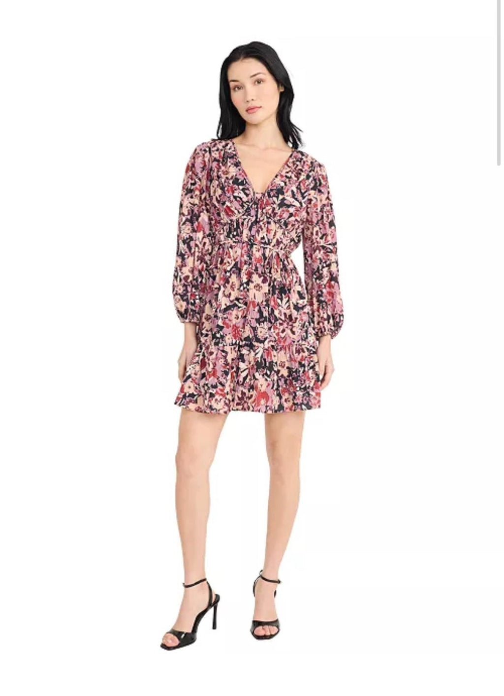Donna Morgan Printed V‑Neck Mini Dress Multicolor NWT Sizes 4–16 MSRP $118