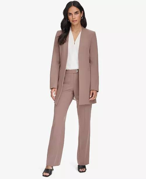 Calvin Klein Modern Fit Tab‑Front Trousers Cocoa 2 NWOT $89