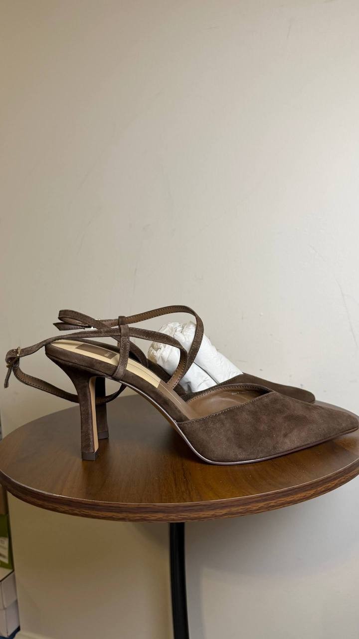 Dolce Vita Kamra Heels Dark Brown Suede Slingback Pumps 9M NWB MSRP $150