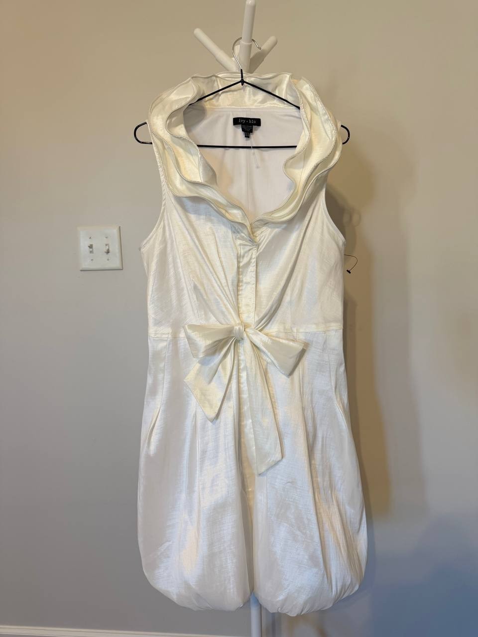 Ivy + Blu Triple‑Collar Tie‑Front Sleeveless Dress – Size 12 – NWOT