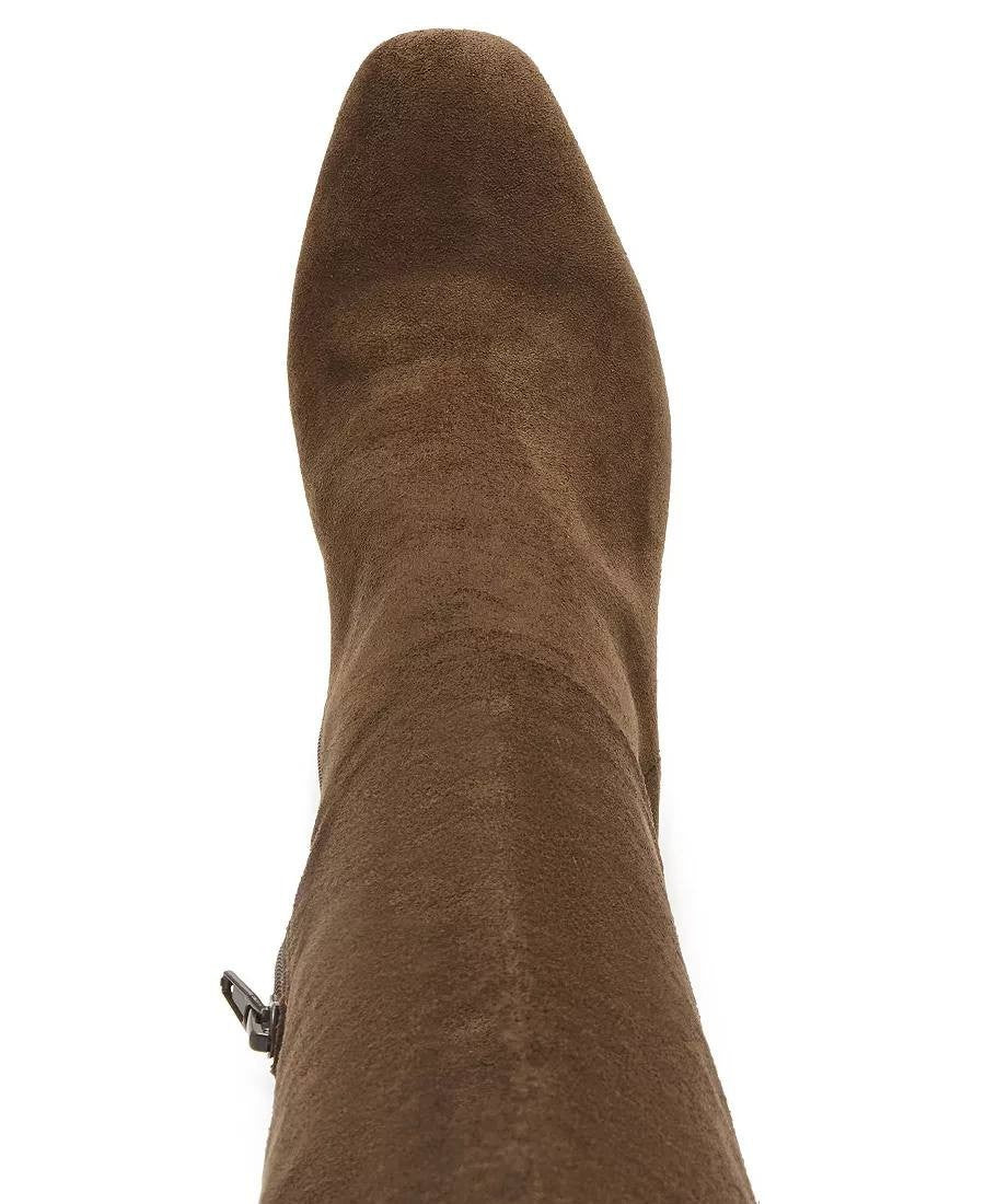 Madden Girl Wisee Boots 8.5 Olive Microsuede Knee‑High Block Heel New In Box $99
