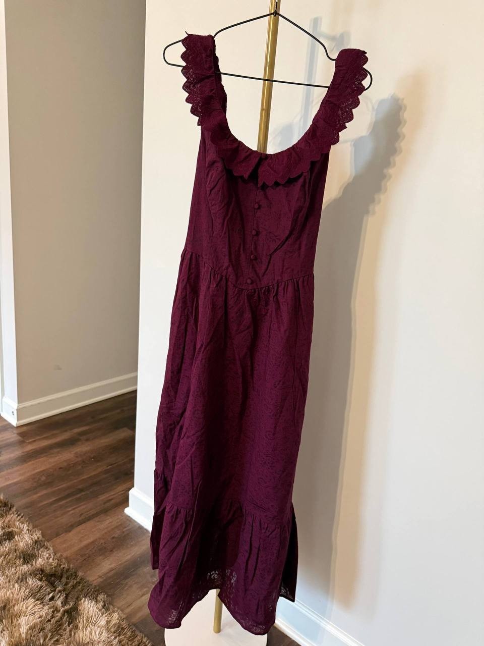 And Now This Petite Burnout Maxi Dress Deep Cranberry PET/XL NWT MSRP$69.50