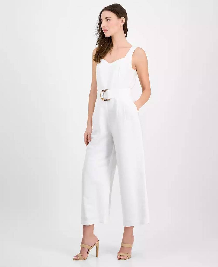 Tahari Sweetheart‑Neck Wide‑Leg Jumpsuit White Star 16 NWT $158