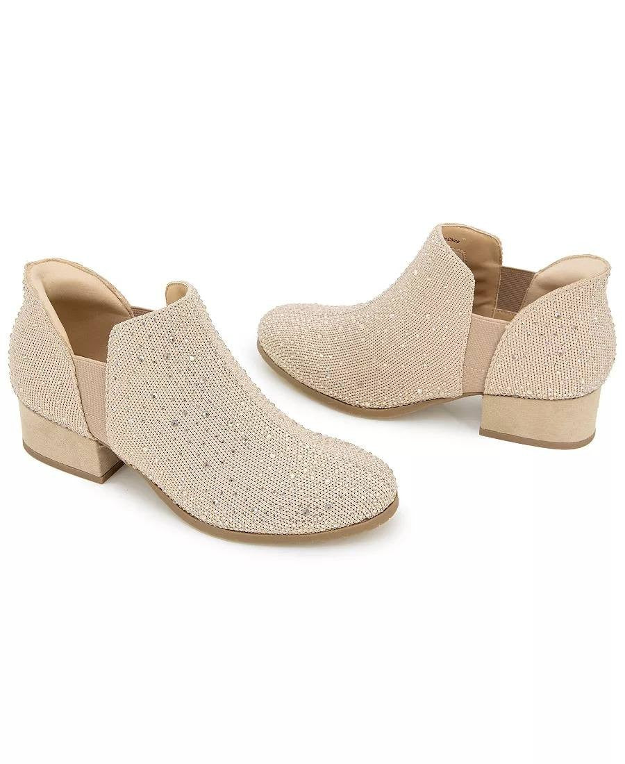 Kenneth Cole Reaction Side EZ Booties 5.5M Warm Taupe Knit Slip‑On NIB msrp$99