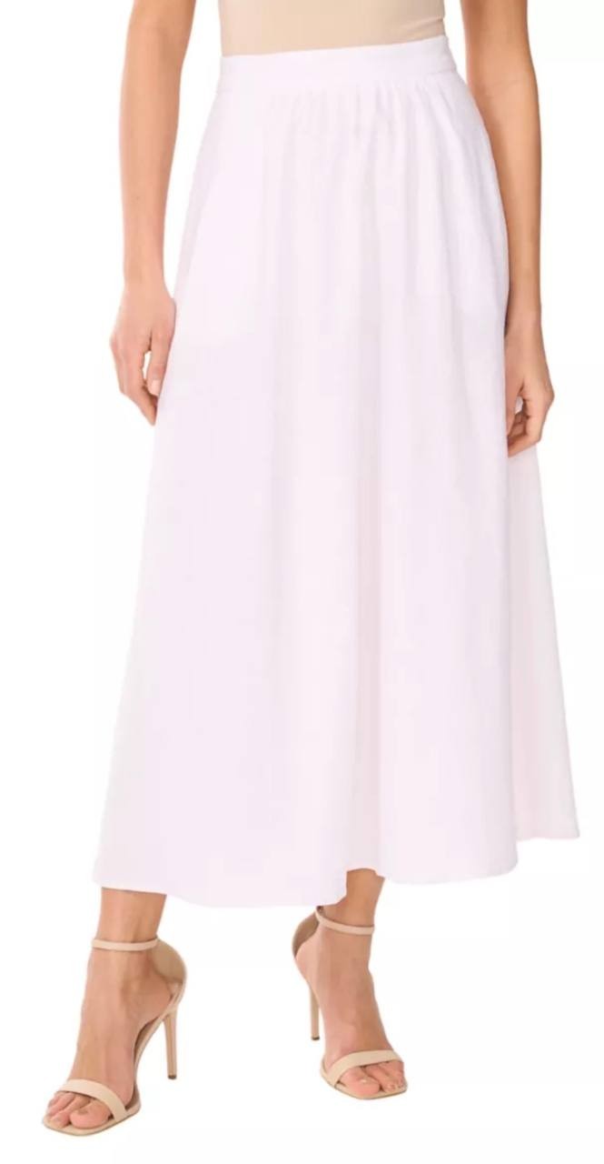 Vince Camuto Women’s Pull‑On A‑Line Skirt Ultra White 6 NWT $119