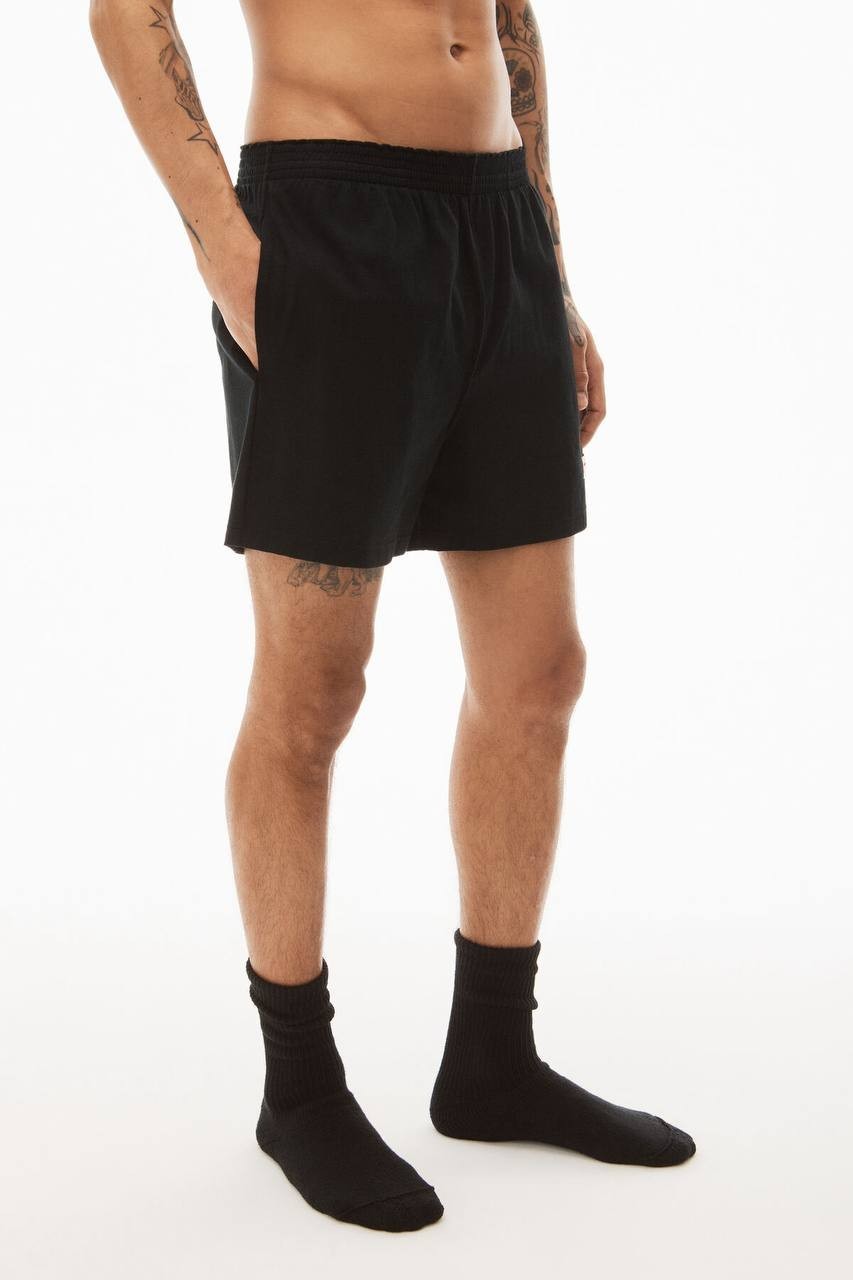 Alexander Wang Bodywear Cotton Relaxed-Fit Logo Shorts Black XL Unisex