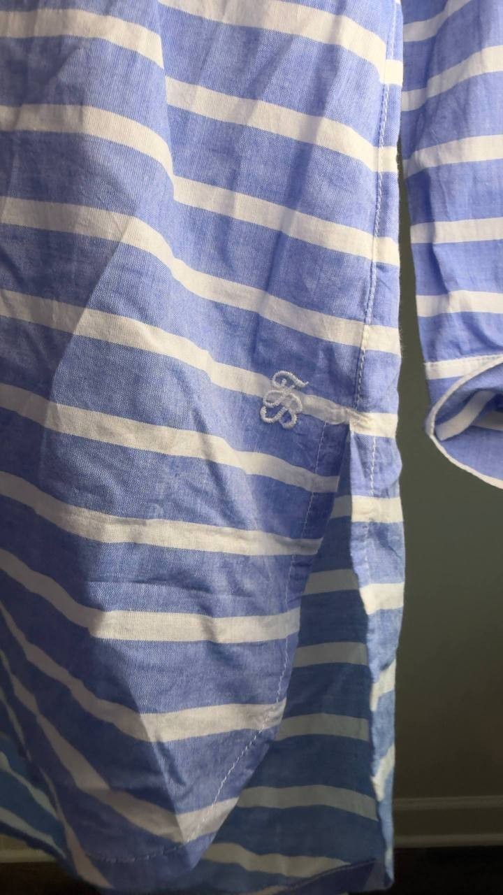 Tommy Bahama Coastline Stripe Cover‑Up Shirt Paradise Blue XL NWT $99.50