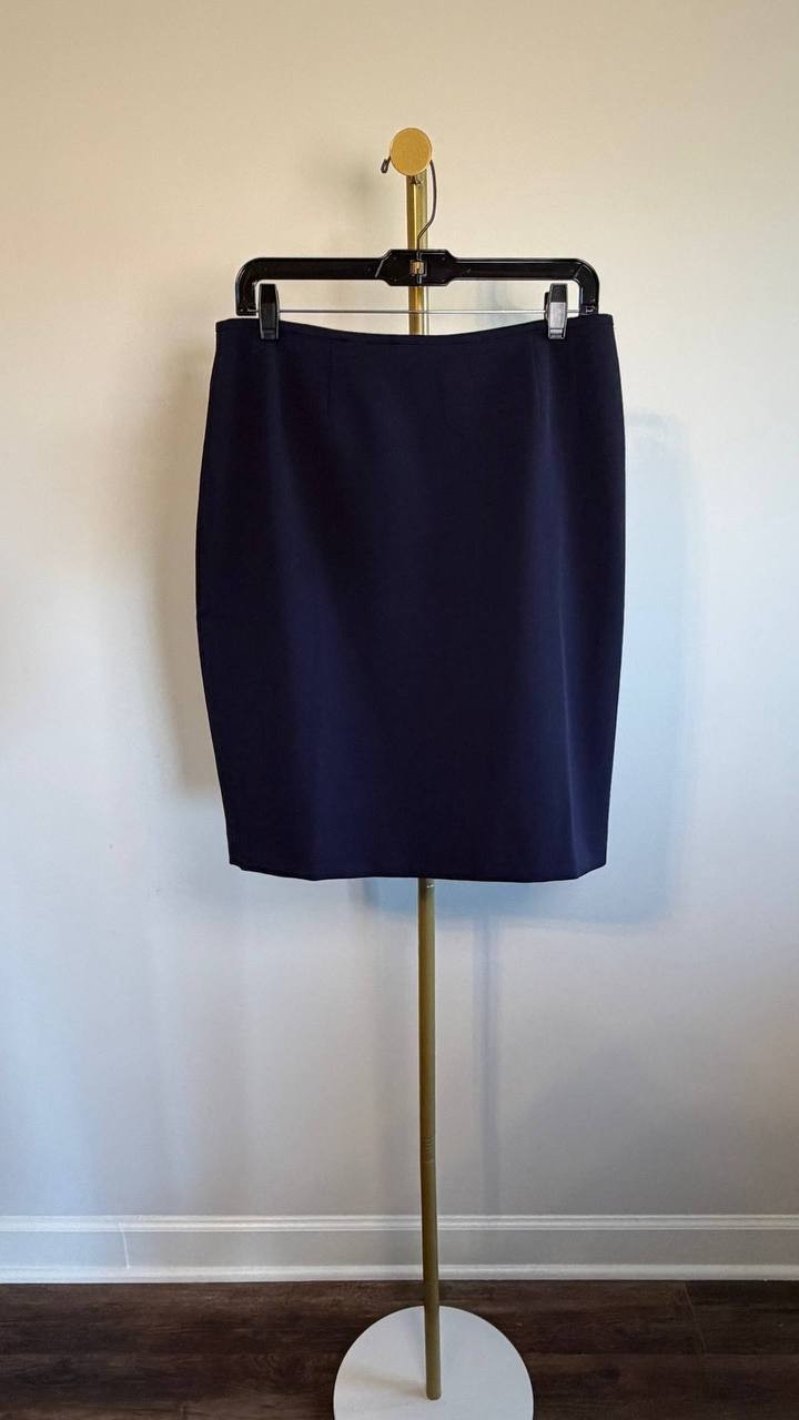 Le Suit 2‑Pc Knee Length Skirt Suit Navy 10P NWT $140