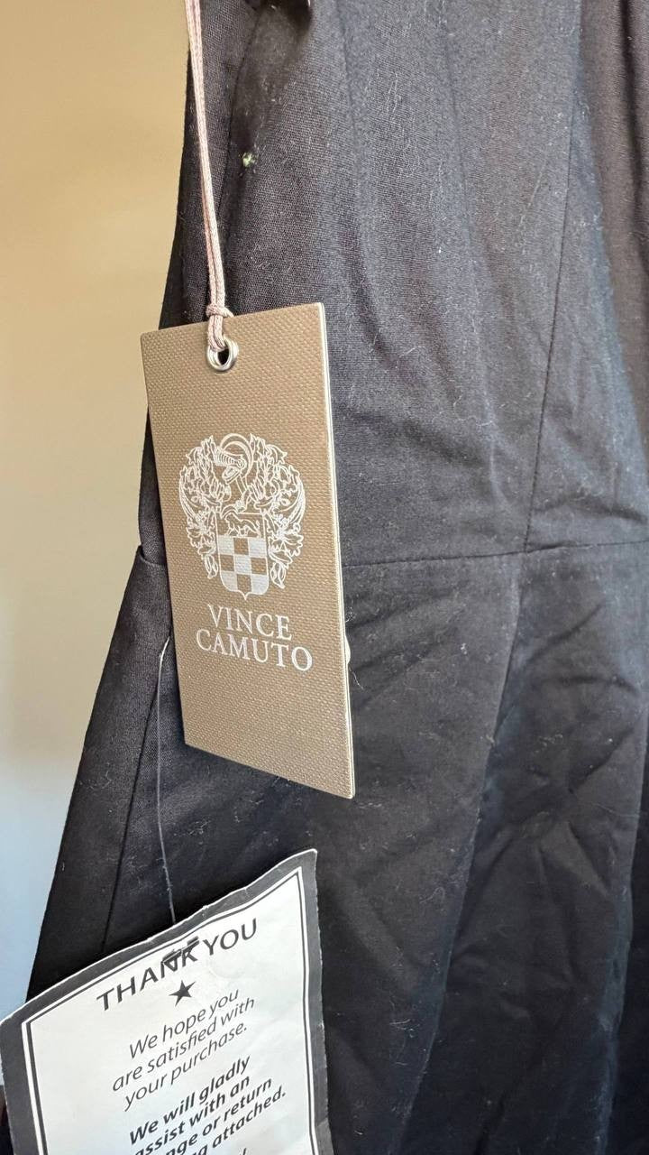 Vince Camuto Square‑Neck Cutout Shift Dress Black 10 NWT $168