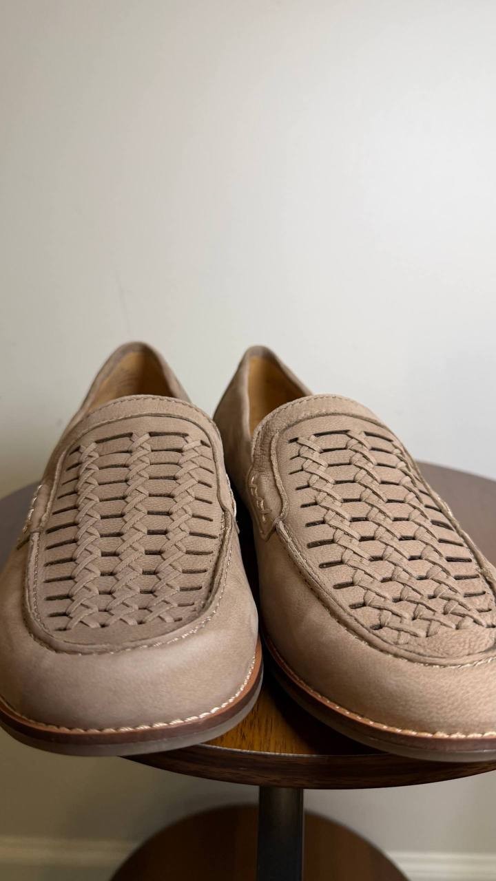 Earth Elona Woven Leather Slip‑On Loafers Taupe Women’s 9M NWB Comfort