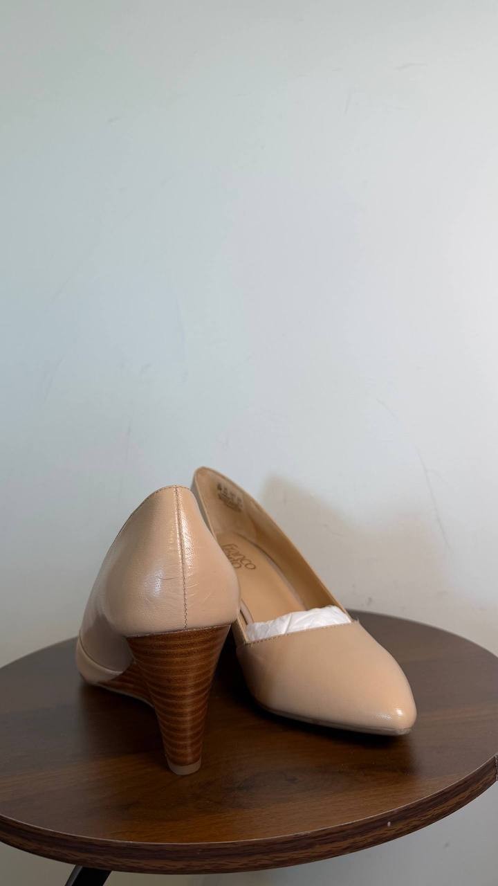 Franco Sarto Frankie Women’s Leather Wedge Pump Ballet 9M Leather $125 NWB