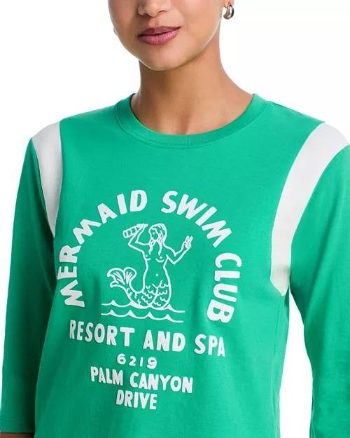MOTHER Better Half Mermaid Swim Club Tee Green S NWT $148
