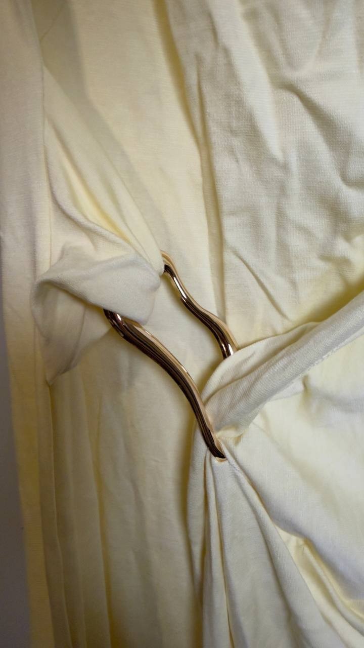 MSK Sleeveless Boat Neck Ponte Knot Wrap Midi Dress Pastel Yellow M NWT $89