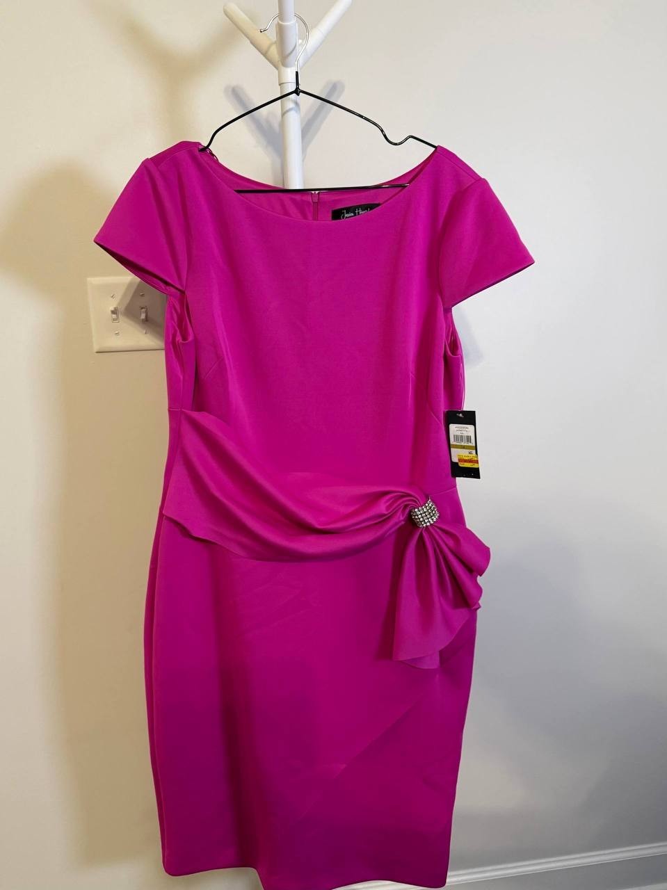 Jessica Howard Draped‑Waist Cap‑Sleeve Dress – Size 14 – NWT – $129