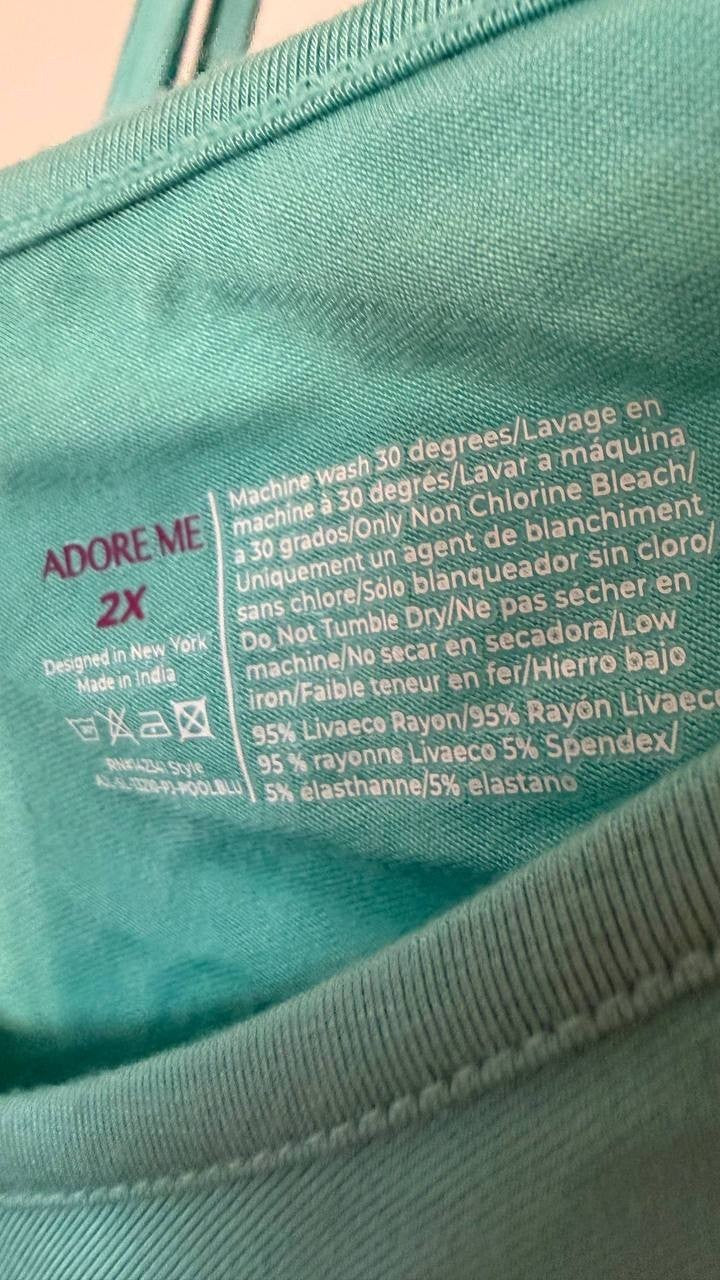 Adore Me 2X Blue Cozy Pajama Top NWT Shell Yeah Print Women Sleepwear