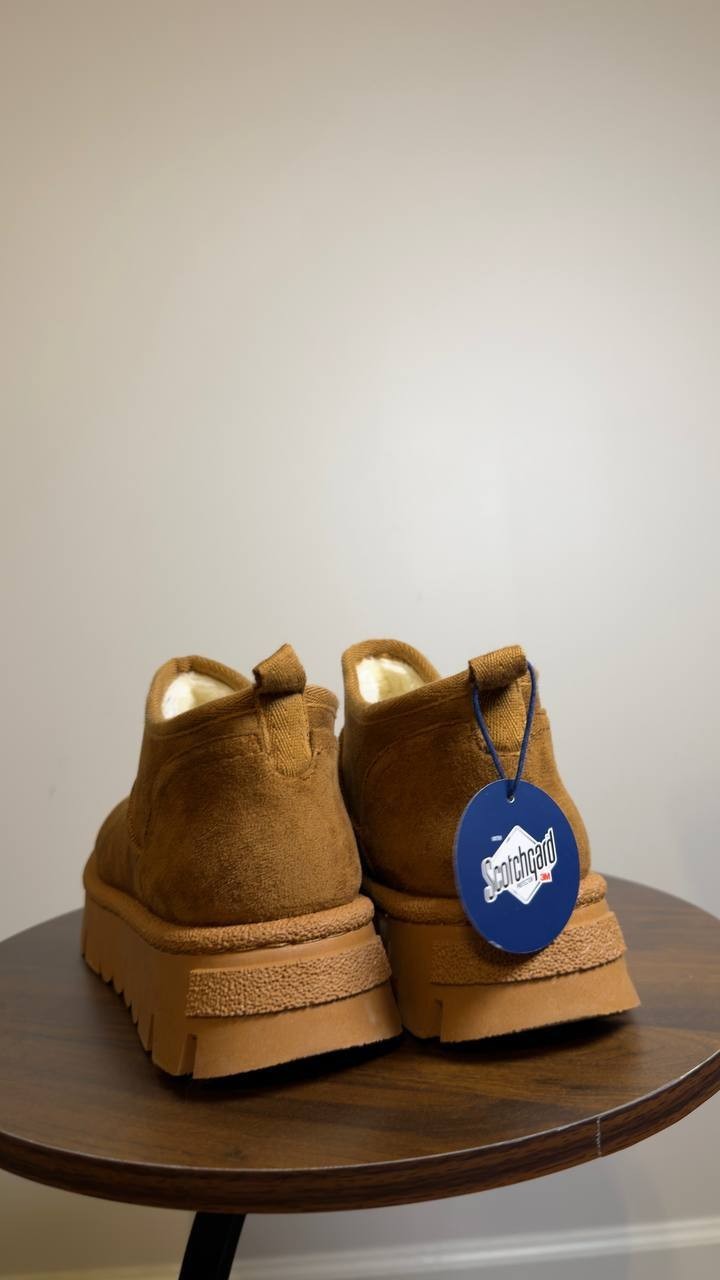 White Mountain Faux Fur Booties Chestnut 6.5 New $69.00