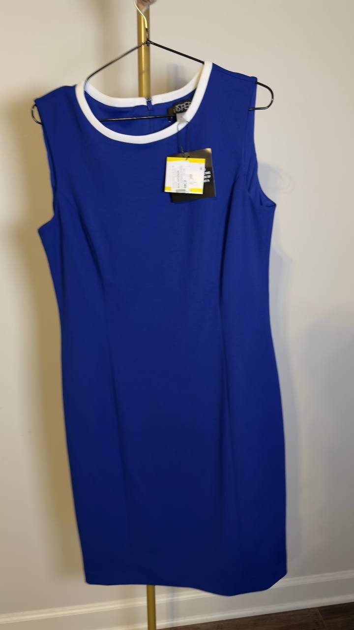 Kasper Women’s Princess Seam Midi Dress Royal Signature M NWT $99