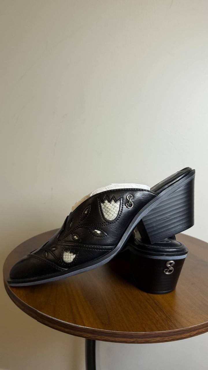 Sam & Libby Black Block Heel Mules 7.5M New in Box MSRP $80