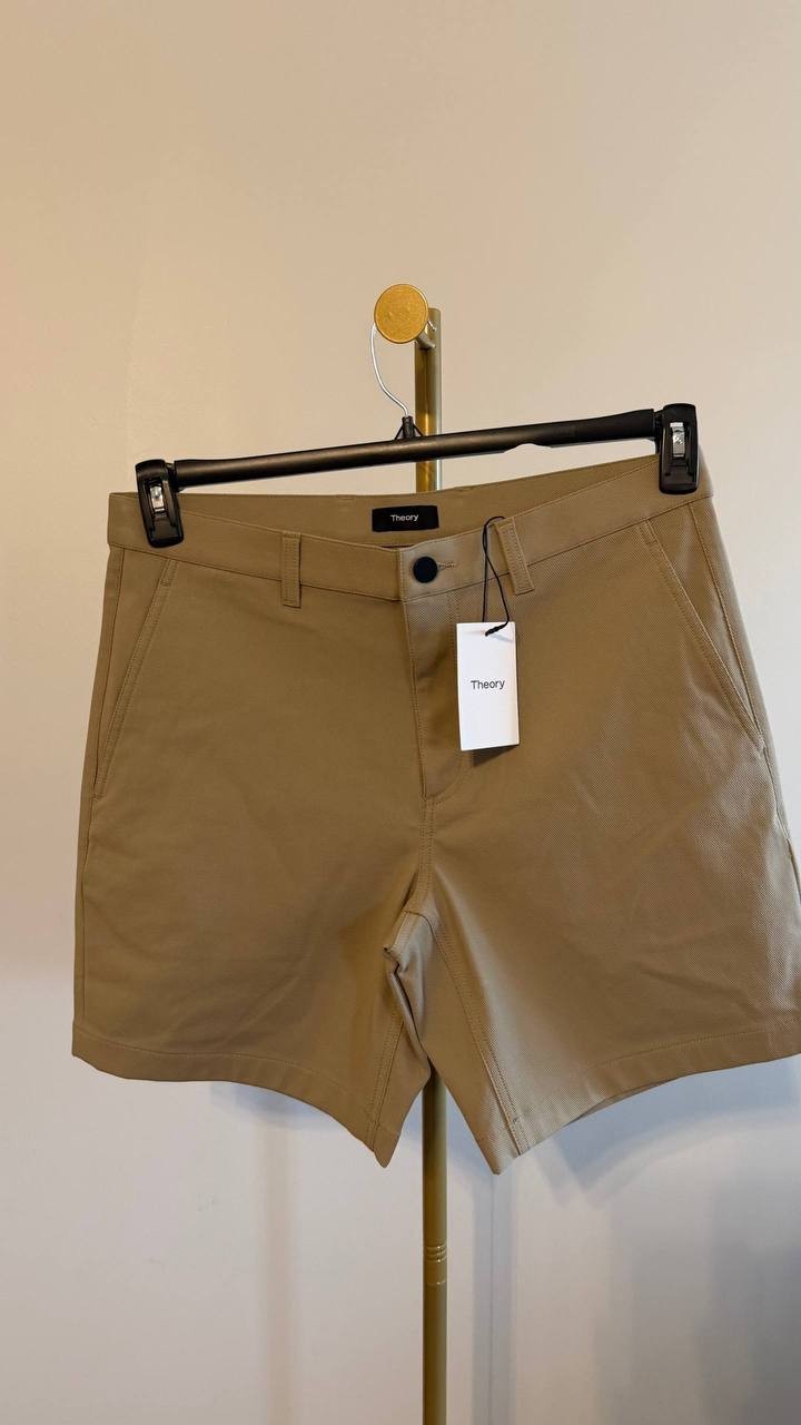 Theory Men’s Standard Twill Shorts Bark 33 $185 NWT
