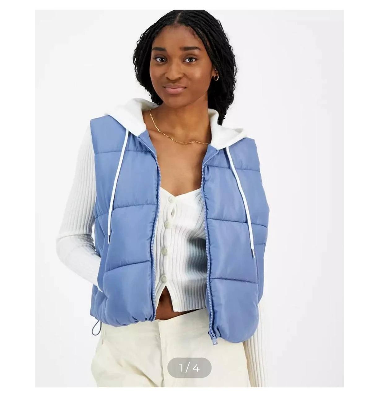 Madden Girl Hoodie Puffer Vest - Quilted Sleeveless Zip Front, Women's XS-L