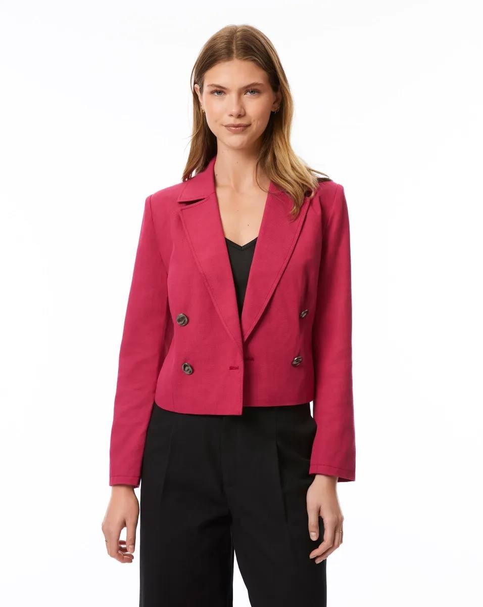Adrienne Landau Pink Cropped Double-Breasted Blazer S/P NWT – Modern Statement