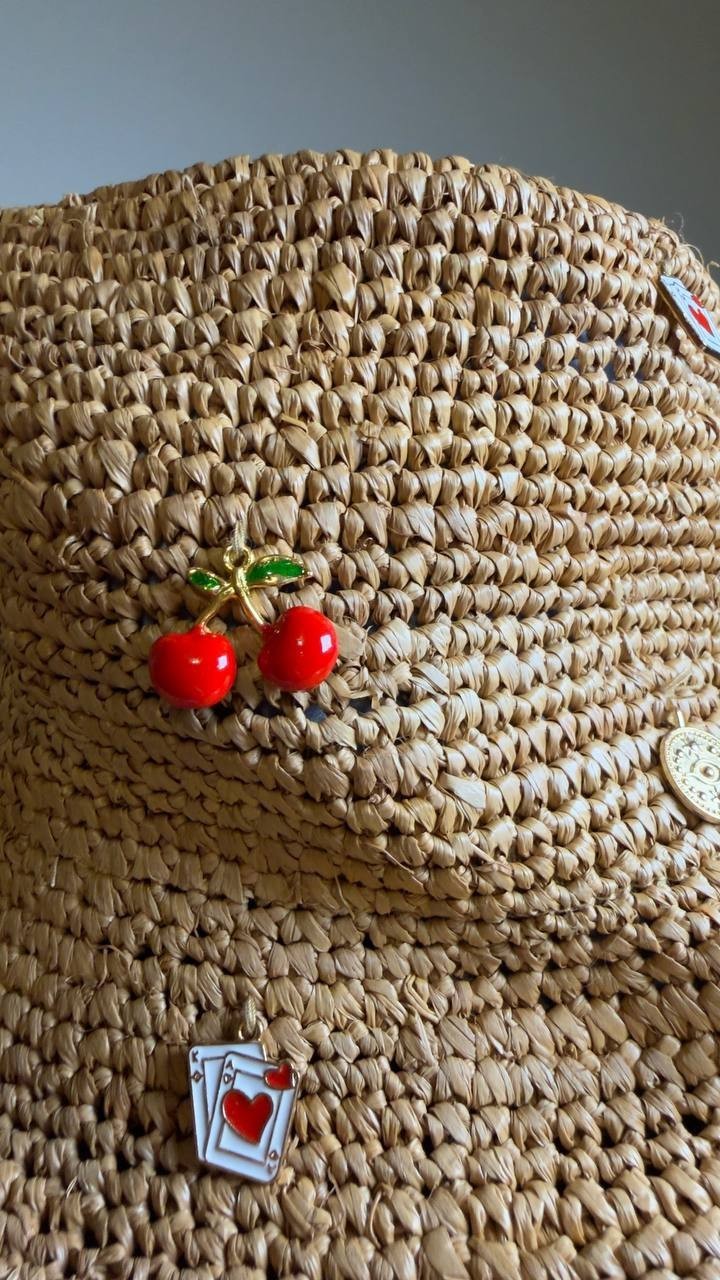 Aqua  Bucket  Hat  Tan  Raffia  One Size  New  $98