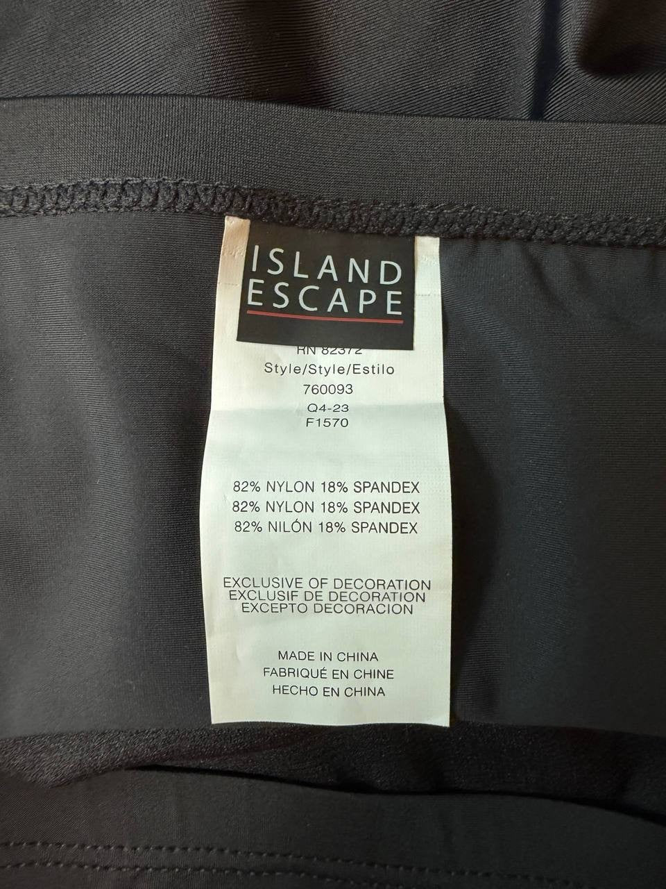 Island Escape High-Waist Tummy Control Bikini Bottoms Black 14 NWT $34.99
